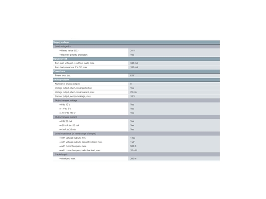 SIMATIC S7-300 PLC Аналоговый выход SM 332 Изолированный 8 AO U/I Siemens 6ES73325HF000AB0