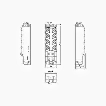 6ES7143-5AH00-0BA0 DIQ 16x24 V DC/0.5 A IP67 Siemens ET 200AL Модуль соединения с 1