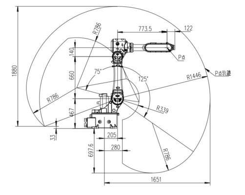 Результаты сварки GBS10-C1650 Промышленный робот с сварным факелом на производственном заводе