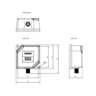 Промышленный RF300 Reader RF340R RS422 Интерфейс IP67 Интегрированная антенна 6GT2801-2BA10 для Siemens