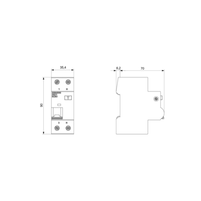 Siemens низковольтный распределительный выключатель FI/LS AC 30MA 1 N-P C6 4.5KA5SU1353-1KK06
