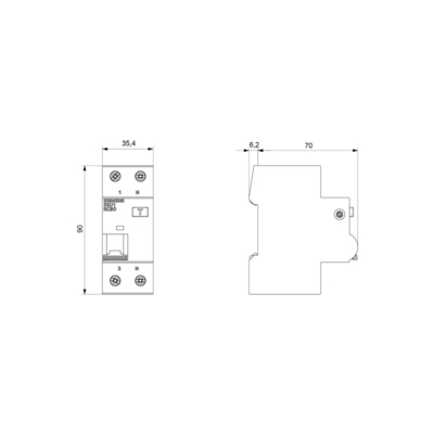 Siemens 5SU1353-1KK16 FI/LS AC 30MA 1 N-P C16 4.5KA Комбинация переключателя остаточного тока MCB