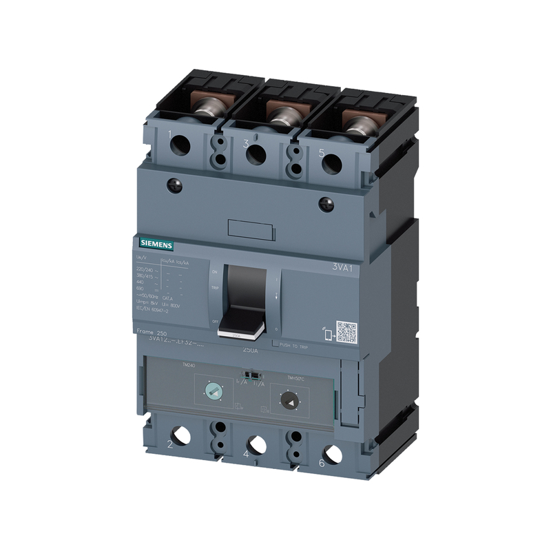 100% испытание Siemens 3VA1220-5EF32-0AA0 MCCB IEC FS250 200A 3P 55KA TM ATAM Нож отключения питания